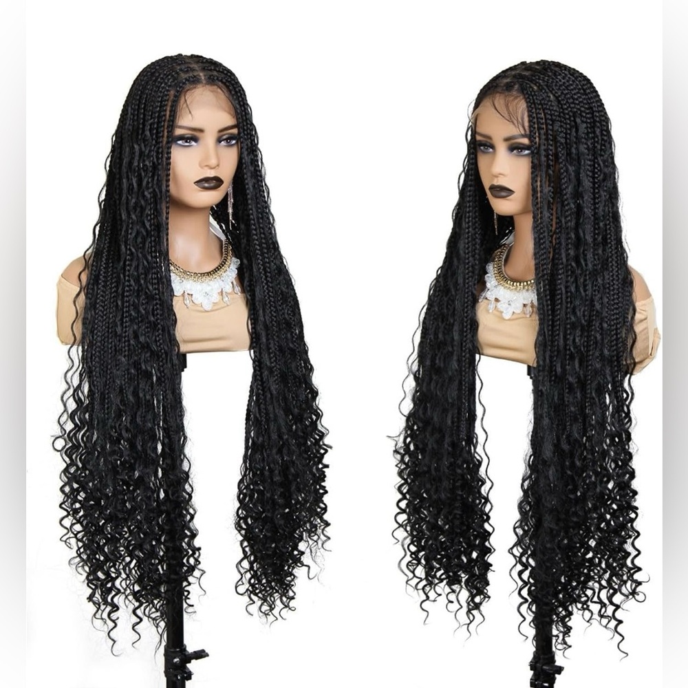 HD lace knotless Boho box braid with natural baby hair wig